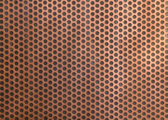 Fancy Pattern Design Perforated Copper Sheet Various Hole Sizes