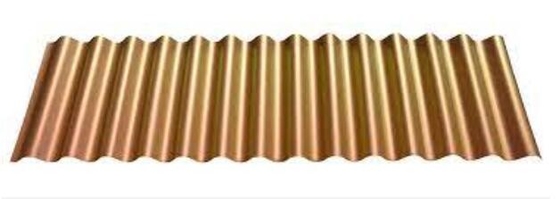 99.99% Corrugated Copper Sheets Beautiful Appearance For Decoration